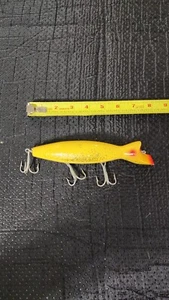 Lot - Rare Yellow Vintage Stan Gibbs Casting Swimmer Fishing Lure - 3oz - Picture 1 of 3