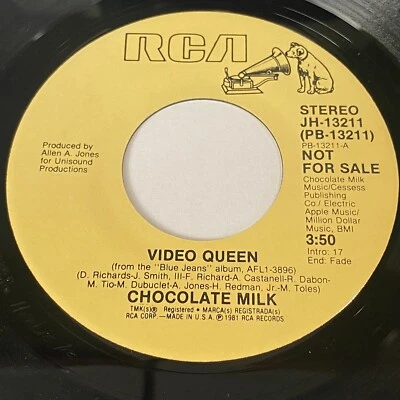Chocolate Milk: Video Queen (Stereo) / (Mono) 45 - Soul Funk Disco - Image 1 of 2