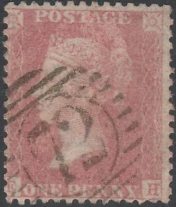 1857 C9 1d PALE RED BROWN SCARCE PLATE 45 FINE USED CAT £400 (EH) - Picture 1 of 2