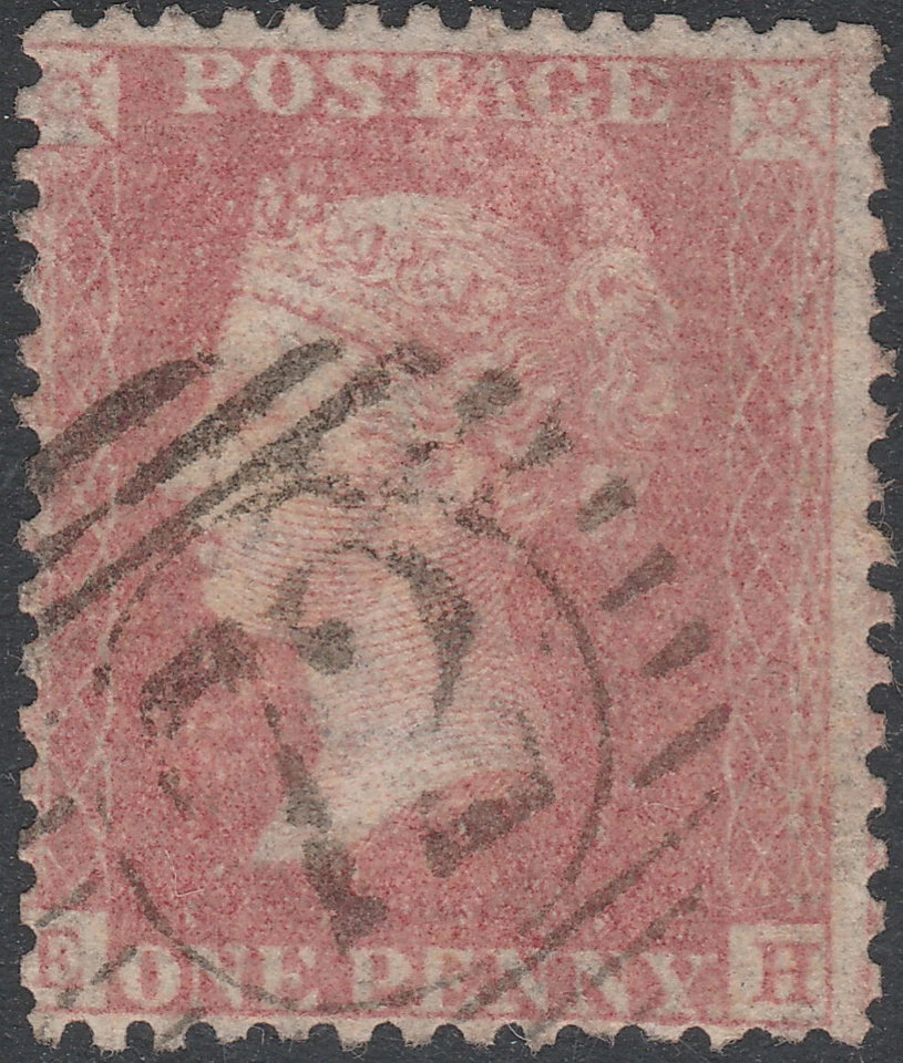 1857 C9 1d PALE RED BROWN SCARCE PLATE 45 FINE USED CAT £400 (EH) - Image 1 of 2