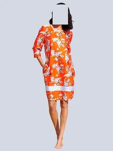 Alba Moda Strand Kleid orange aus Baumwollsatin Gr. 42 0823854526 (G) - Bild 1 von 6