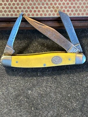 🔥Vintage Moore Maker USA 3301 B Stockman Knife Yellow Delrin Excellent Knife - Image 1 of 4