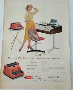 1957 IBM International business machine segretaria macchina da scrivere rossa annuncio vintage - Foto 1 di 1