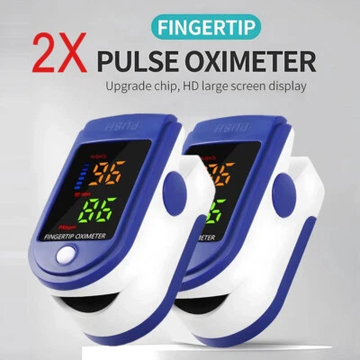 2 Stück Pulsmesser Oximeter Blut Sauerstoff SpO2 Finger Pulssättigung Messgerät - Bild 1 von 4