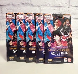 5x One Piece OP-09 Emperors In The New World Sleeved Booster Pack - Picture 1 of 2