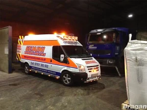 Side Bars + White LEDs To Fit Ford Transit MK7 2007-2014 SWB Stainless Accessory - Picture 1 of 7