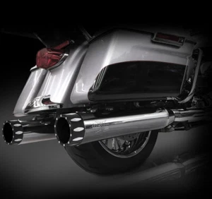 RC Components RCX 4.5 Chrome Slip On Mufflers Harley 2017 Rival Eclipse Tips - Picture 1 of 1