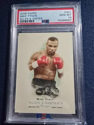 2006 Topps Mike Tyson Allen Ginter PSA 10 Gem Mint Boxing Card HOF World Champ - Image 1 of 2