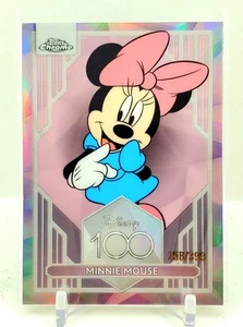 2023 Topps Chrome Disney 100 Years Minnie Mouse Pink Refractor 258/399 SP Mickey - Picture 1 of 2