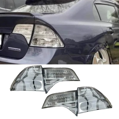 Cubierta de luces traseras de luces de freno cristalinas para Honda Civic 2006-2011 sedán de 4 puertas Foto 1 de 4