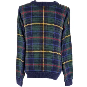 Americana Workwear Ivy Heritage IZOD Plaid Knit Sweater Men’s L Navy Green... - Picture 1 of 11