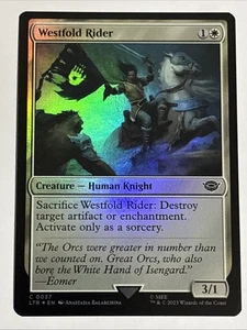 Magic The Gathering El Señor de los Anillos Westfold Rider Foil 0037 casi nuevo - Imagen 1 de 2