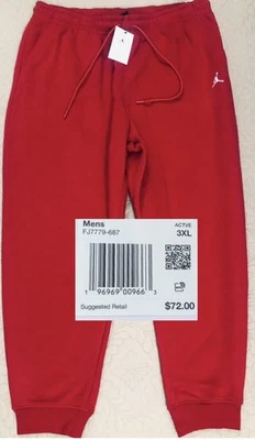 NEW..MEN 3XL JORDAN ESSENTIALS FLEECE PANTS (RED) - Image 1 of 4