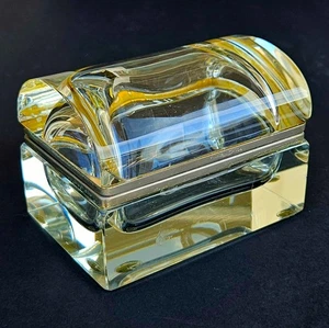 Vintage Mandruzzato? Murano Crystal Glass Casket Jewelry Box - Picture 1 of 20