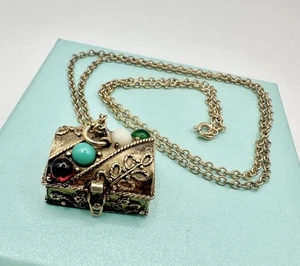 Vintage Avon 1974 Queens Ransom Schatztruhe Pille Schmuckdose Anhänger Nachlass Lesen - Bild 1 von 9