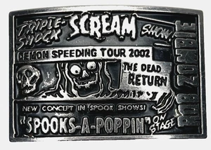 Rob Zombie the Demon Speeding Tour 2002 Belt Buckle Skull Spooks Scary Corpses - Picture 1 of 5