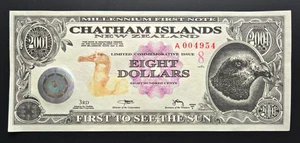 Chatham Islands - 8 Dollars $8 Commemorative Banknote 2001 UNC - Picture 1 of 2