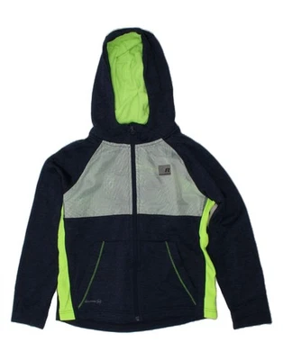 RUSSELL ATHLETIC Boys Zip Hoodie Sweater 7-8 Years Medium Navy Blue BU04 - Image 1 of 3