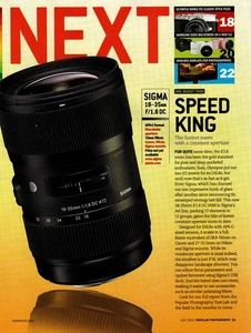 Sigma - Lens 18-35mm DC - Original Magazine Report - 2013 - Bild 1 von 1