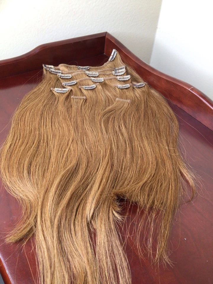 EURONEXT Premium REMY 14” Clip-In Human Hair Extension Chestnut Brown NEW! Read - Image 1 of 4