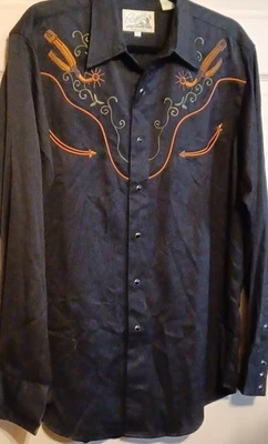 Vintage Roper Western Pearl Snap Shirt Embroidered Spurs Cowboy Rodeo Large - Image 1 of 4