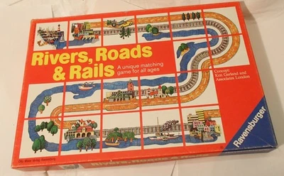 VINTAGE Rivers Roads and Rails COMPLETE Ravensburger 1989 Matching Game Kids Fun - Image 1 of 2