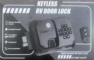 Clatoon Black Keyless Waterproof Right-Handed RV Door Lock With User Manual - Picture 1 of 3
