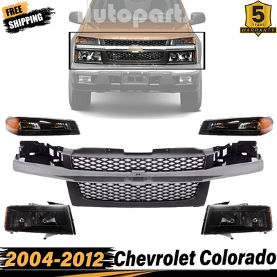 NEW Front Grille Assembly and Headlight Kit For 2004-2012 Chevrolet Colorado - Image 1 of 4