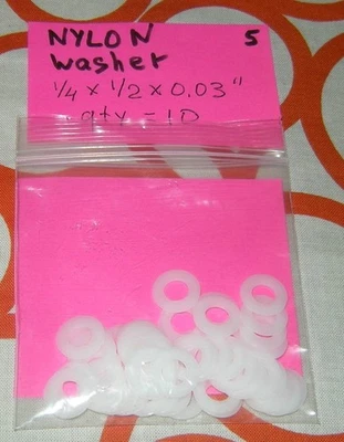 LAVADORA NYLON 1/4 x 1/2 x 1/32 juego de 10 Foto 1 de 2
