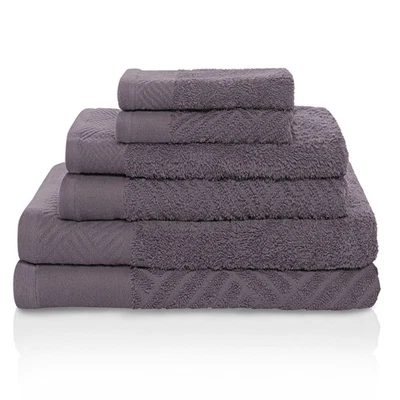 Egyptian Cotton Towel Set 6pc Quick Dry Bath Hand Face Towels Absorbent New - Image 1 of 4