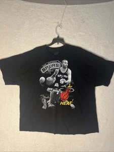 Vintage NBA Finals 2013 SA Spurs vs Miami Heat Herren 3XL schwarz Tshirt Schnitt - Bild 1 von 12