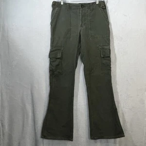Abercrombie Womens Cargo Pants Size 4 Y2K Military Trouser Flared Button Fly - Picture 1 of 13