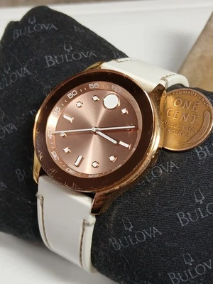 Movado Bold MB.01.3.14.6237 Rose Gold Tone White Band Mens Quartz Watch - Image 1 of 4