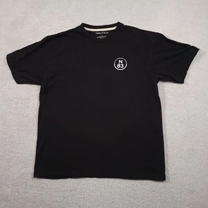 Nautica Competition Graphic T-Shirt Mens Large Black Sailing Double-Sided - Picture 1 of 13