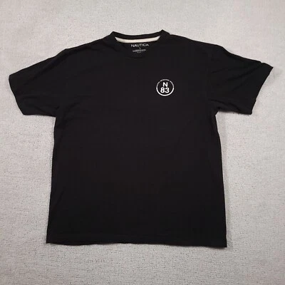 Nautica Competition Graphic T-Shirt Mens Large Black Sailing Double-Sided - Image 1 of 4