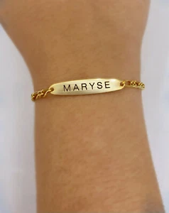 EDLES ARMBAND MARYSE VERGOLDET GOLD Name Armkette Geschenk - Bild 1 von 3