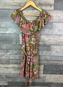 Boden Mujer Mono Mameluco Reino Unido 12 Verde Floral Boho Volantes Pantalones Cortos Todo en Uno - Imagen 1 de 12