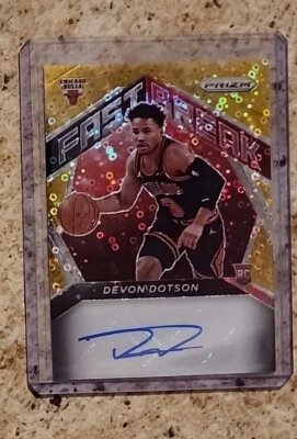 /10 CASE HIT RC 2020 PANINI PRIZM DEVON DOTSON ROOKIE GOLD FAST BREAK AUTO RARE - Image 1 of 4