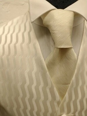 Heirloom Ivory Wavy Line Waistcoat, Ascot, Weddings, Formalwear, Evening, Dinner - Image 1 of 4