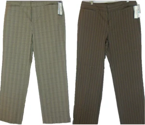 Dockers Trouser Pants 16M Tan and Brown Lot of 2 Mid Rise Pockets Womens NWT - Picture 1 of 14
