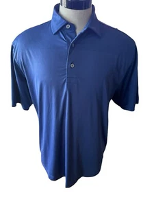 FootJoy Blue SENECA HICKORY STICK Polyester&Spandex Golf Shirt Men Size Large - Picture 1 of 13