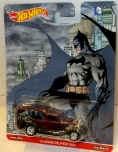 HOT WHEELS POP DC COMICS SUPERHERO BATMAN '34 DODGE DELIVERY BUS w/ REAL RIDERS - Picture 1 of 6