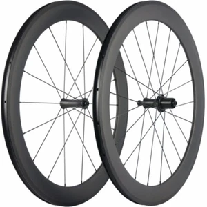 700C Carbon Fiber Bicycle Wheelset For Road Bike Wheels Clincher 23mm Width - Picture 1 of 13
