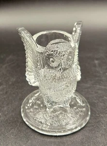 Vintage Westmoreland Klarglas Eule Vogel Zahnstocher Halter Tasse markiert 3,5 Zoll - Bild 1 von 11