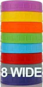 WIDE Mouth Mason Jar Lids for Kerr Ball Plastic Storage Caps Mason Canning Jars - Picture 1 of 7