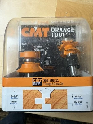 CMT ORANGE TOOLS 855.506.11 V-Tongue & Groove Bit Set, 1/2-Inch Shank 1-3/4-Inch - Image 1 of 4