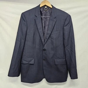 Burberry Sports Coat Men's Canbury Jacket Size 54R Blue Black Two Button Blazer - Picture 1 of 5
