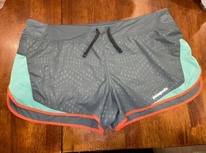 Patagonia Strider Shorts Women's M Gray Blue Orange Lined Running Sweat Short - Picture 1 of 6