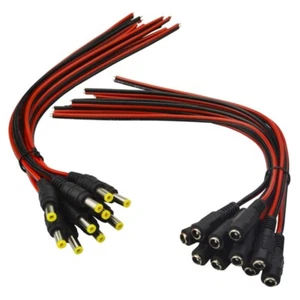 20PCS 12V 5.5x2.1mm Male + Female DC Power Socket Jack Connector Cable Plug Wire - Picture 1 of 7