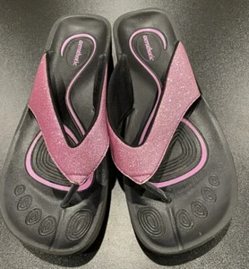 Mujer Talla 10 chanclas ortopédicas cómodas soportes. Brillo rosa. Usado en excelente estado - Imagen 1 de 6